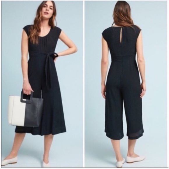 Anthropologie Abbey Wide Leg Crop Gauze Jumpsuit - Picture 1 of 9